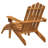 vidaXL Adirondack Garden Chair, Foldable, Solid Acacia Wood with Footrest, Weather-Resistant Outdoor Lounge Seating for Garden, Patio, Deck, Balcony