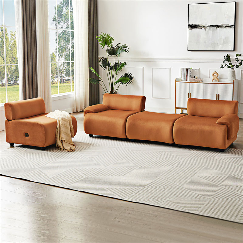 Canapé modulaire Demba, Tissu chameau