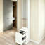 Meuble-lavabo autoportant blanc 67,3 po avec éclairage à miroir DEL et tiroirs de rangement