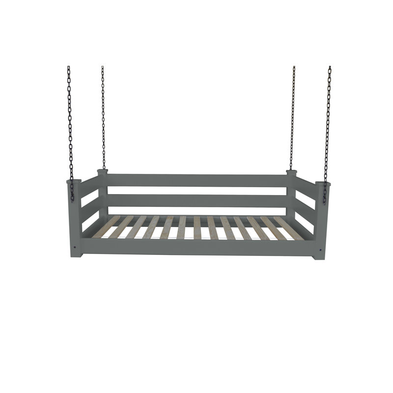 Lit de jour suspendu en bois massif Adrow, Simple, Graphite
