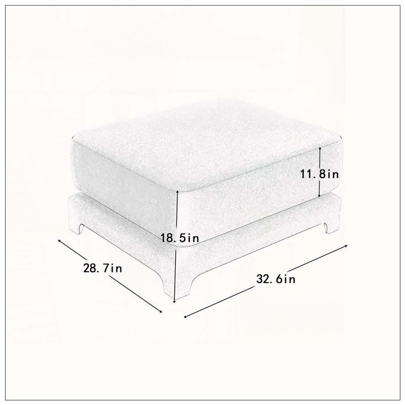 Canapé modulaire avec repose-pieds et tissu chenille