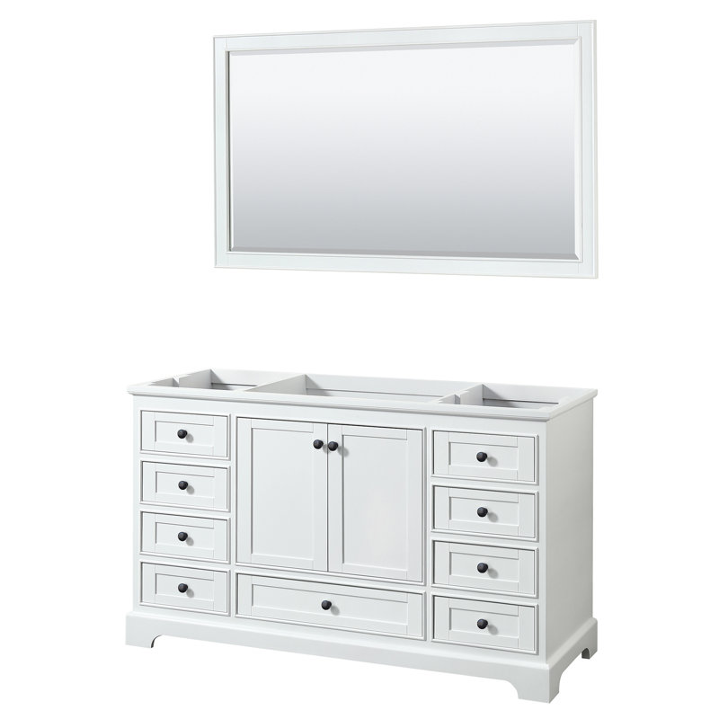 Base de meuble-lavabo simple Deborah, Blanc / noir