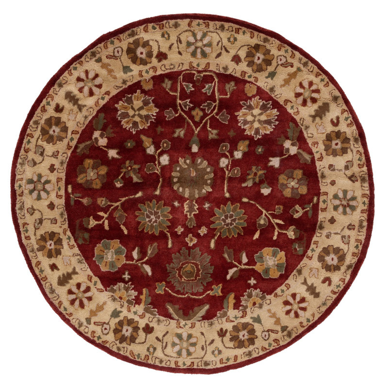 Balthrop Hand Tufted Wool Oriental Rug, Round 3'6"