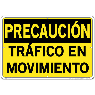 Moving Traffic Caution Sign -  Vestil, SI-C-20-D-AL-040-S