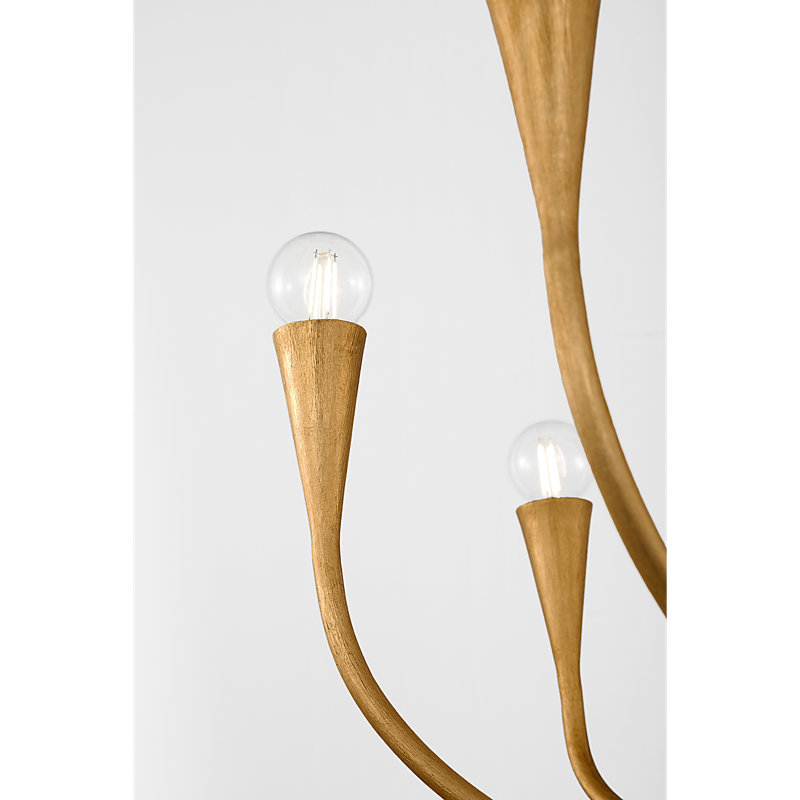 Julie Neill Chandelier, Antique Gold Leaf, 8 Lights
