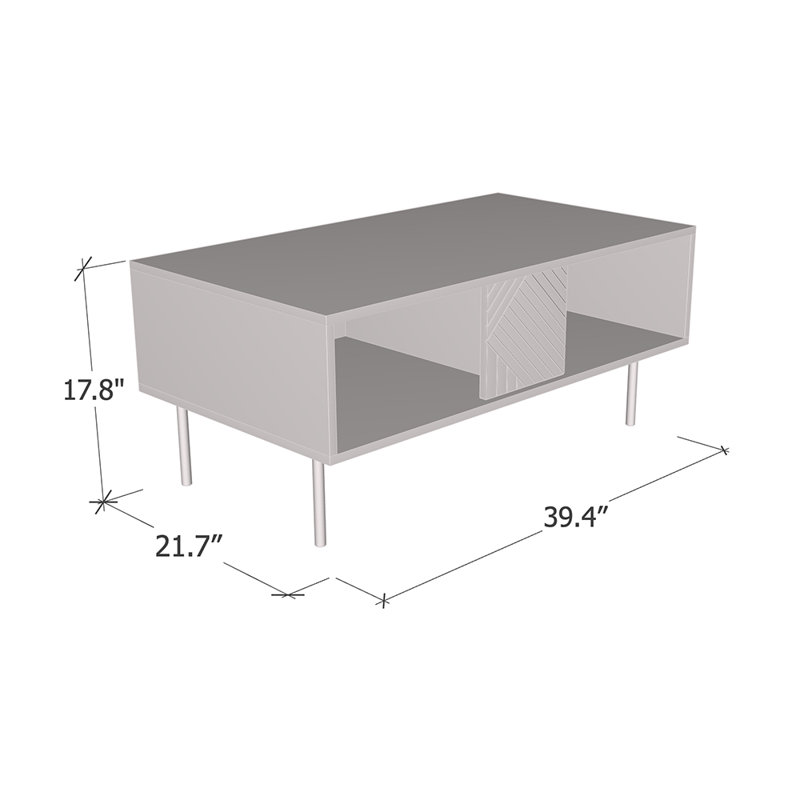 Krishn 39.4" Coffee Table with Matte Finish