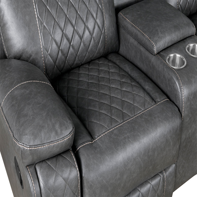 Dorceans Upholstered Recliner, Gray Faux Leather