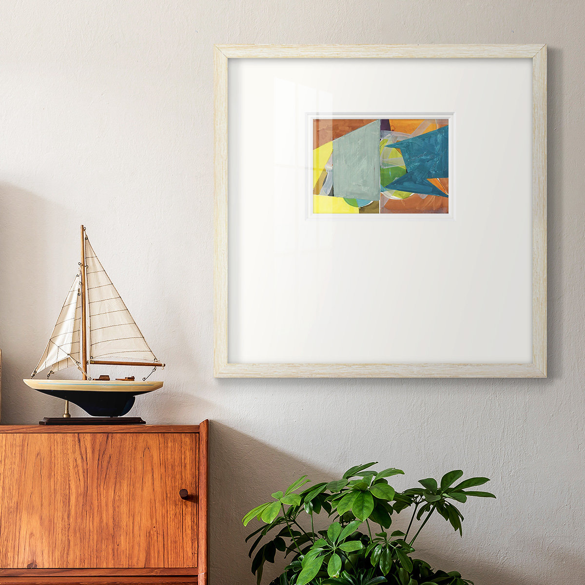 Cabin "Jigsaw 2" Print, 17" H x 17" W x 1.25" D, Gray