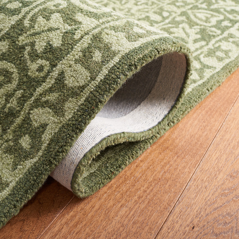 Ajdin Hand Woven Wool/Cotton Area Rug, Rectangle 5' x 8'