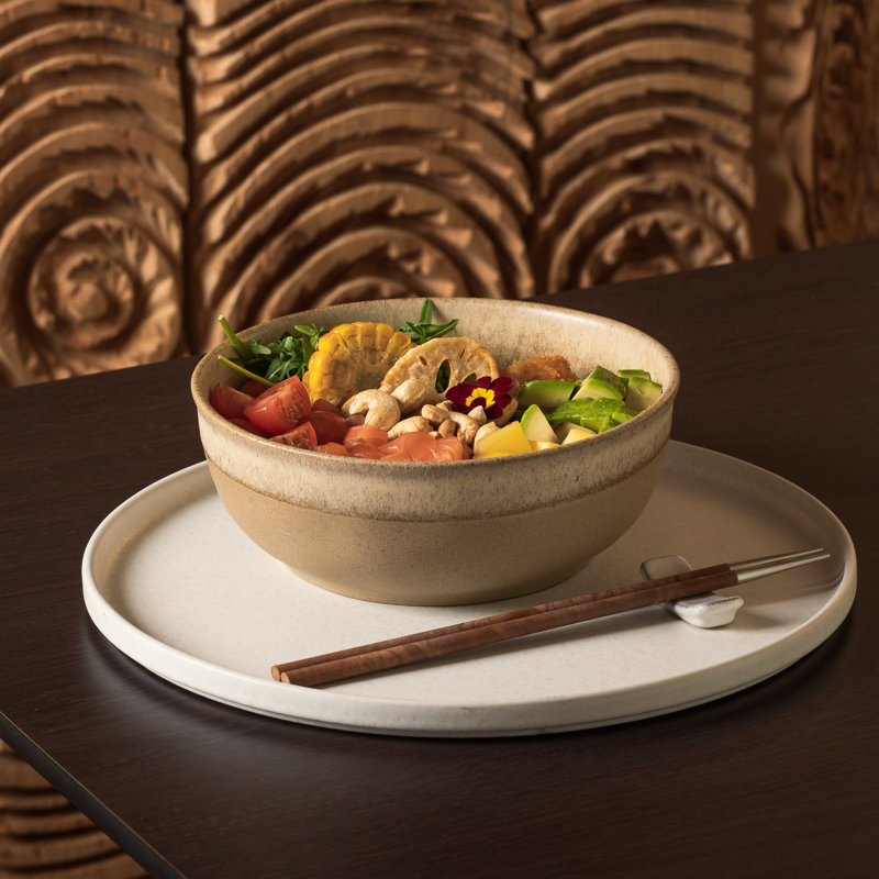 Arenito Handmade Stoneware Cereal Bowl, Mauve Rose