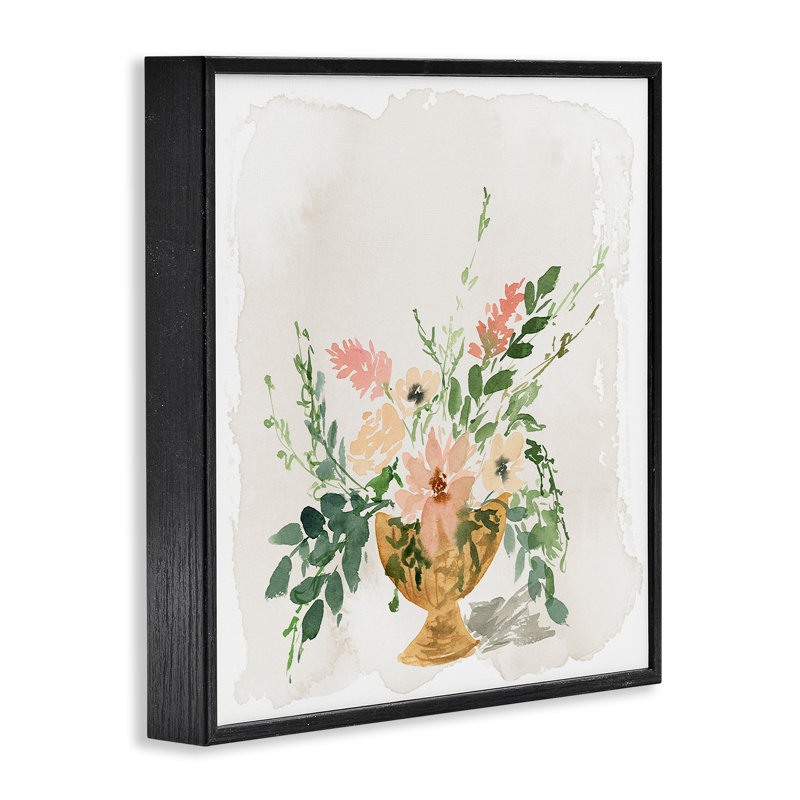 «Sunday's Best Florals», estampe numérique par Lucille Price, Giclée encadrée noir minuit, H 12 po x l 12 po