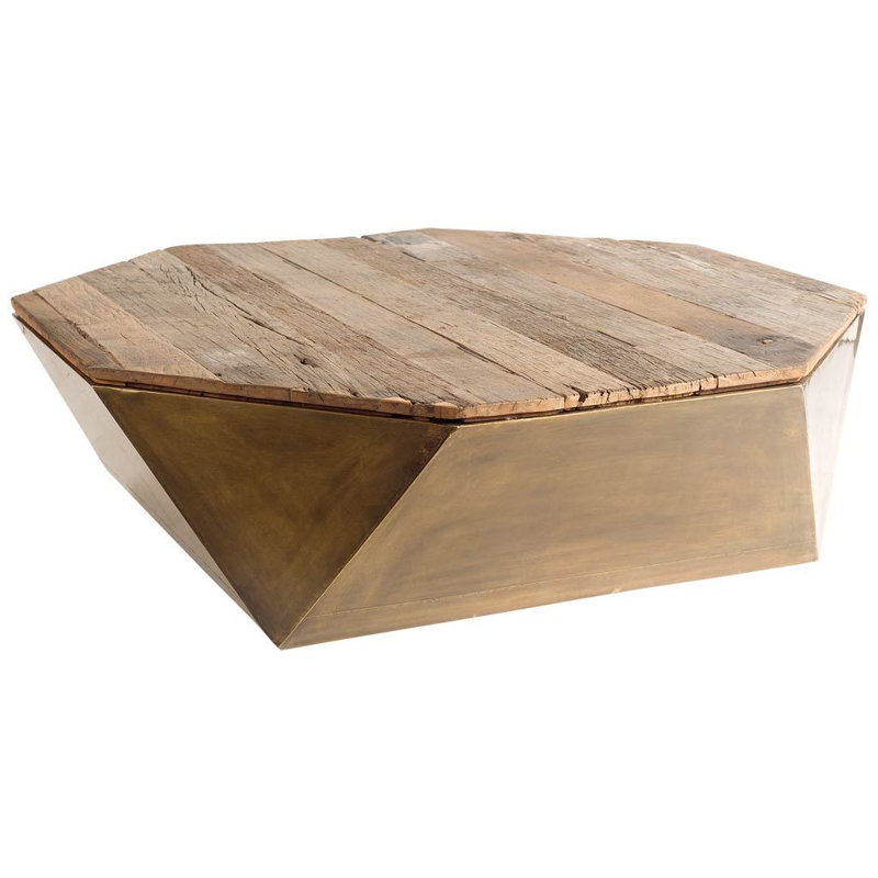 Table basse Gracie Mills, 14" H x 48" W x 48" D, Harwich, Black / Clear