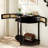 Unique Half Moon Design End Table With Sliding Rattan Door,Elegant Semi-Circle Entryway Console Table With 2 Rattan Storage Cabinet And Bottom Shelf