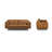 York 89" Full-Grain Genuine Leather Sofa