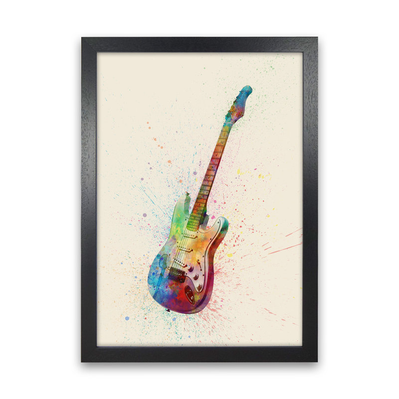 Electric Guitar by Michael Tompsett - Print, Black Framed, 88cm H x 64cm W x 3cm D