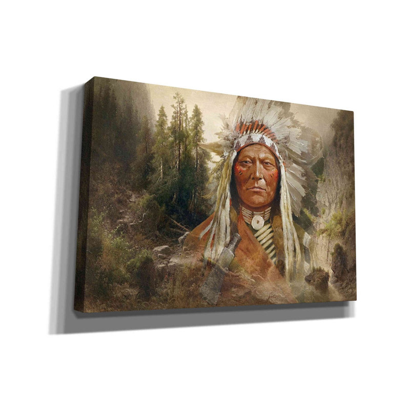 «Sitting Bull», reproduction d'art sur toile tendue