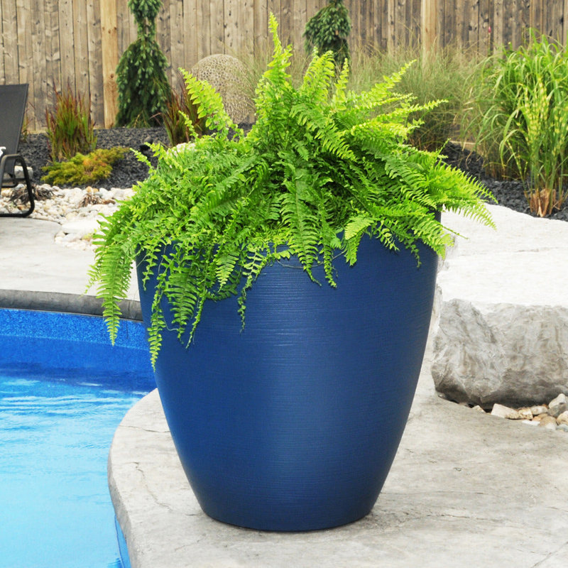 Jardinière en plastique Marazzi, Bleu Neptune, H 34 po x l 30 po x P 30 po