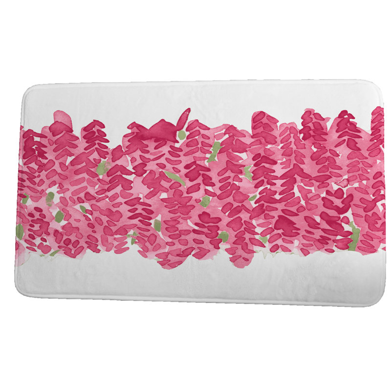 Tapis pour salle de bain Louque, H 18 po x L 30 po, Rose