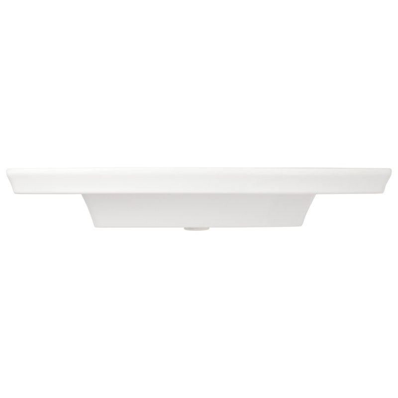 39" Olney White Porcelain Rectangular Wall Bathroom Sink with Overflow
