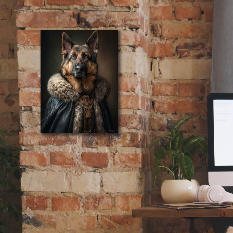 Art mural sur toile Trinx «Portrait Noble German Shepherd» par Momart, H 16 po x l 12 po x P 0,75 po