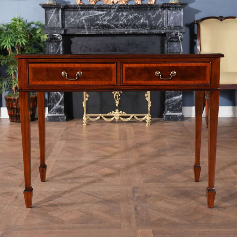 Petit bureau à bandes en acajou