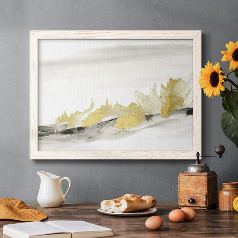 Or sur l'horizon II - Toile tendue avec châssis rustique, Blanc, H 18 po x l 26 po x P 1,5 po