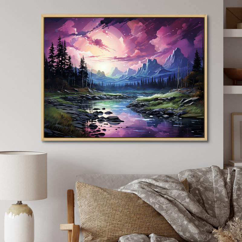 Art mural Northern Light, Cadre flottant brun, H 12 po x l 20 po x P 1 po