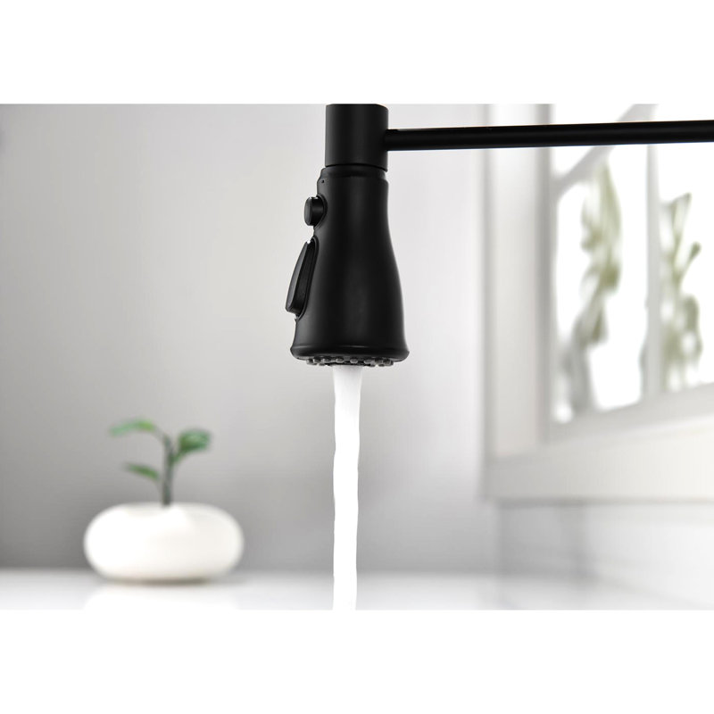 Matte Black Stainless Steel Kitchen Pull Down Faucet, 360 Rotatable Nozzle, 3 Water Settings, Simple Temperature & Flow Management, Motion Sensor Enabled Tap Touch Faucet Black, Construction, Modes,