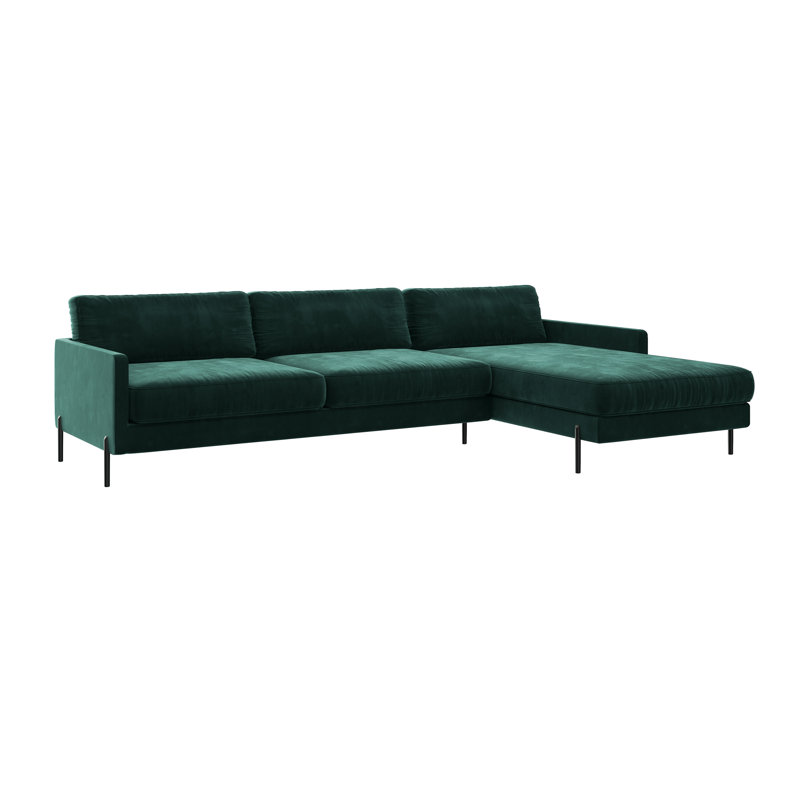Justin 6 Seater Large Sectional, Right Hand Facing, Green