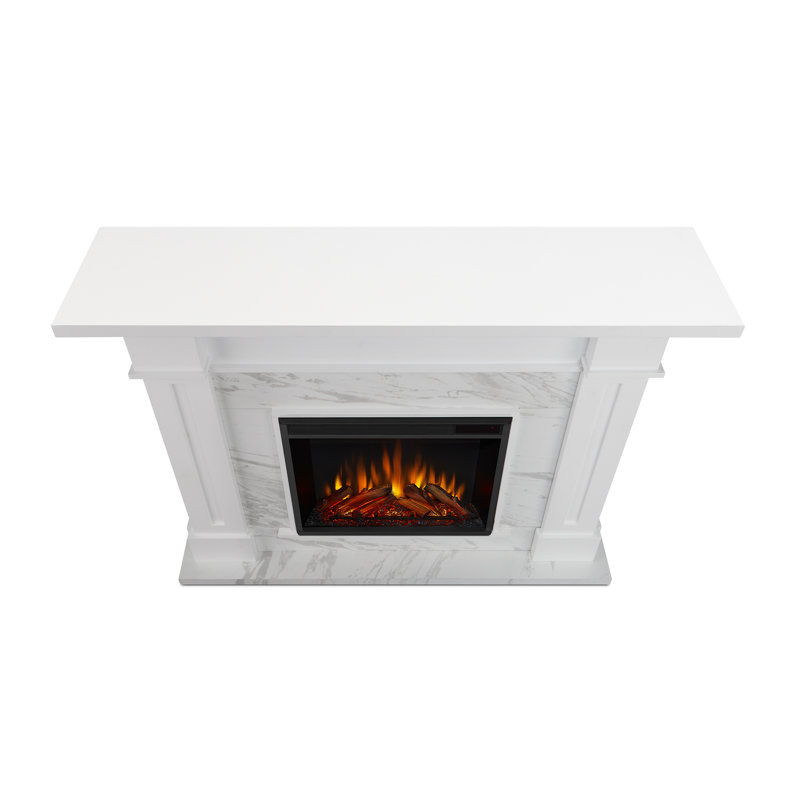 Kipling 54" Electric Fireplace by Real Flame, White Marble