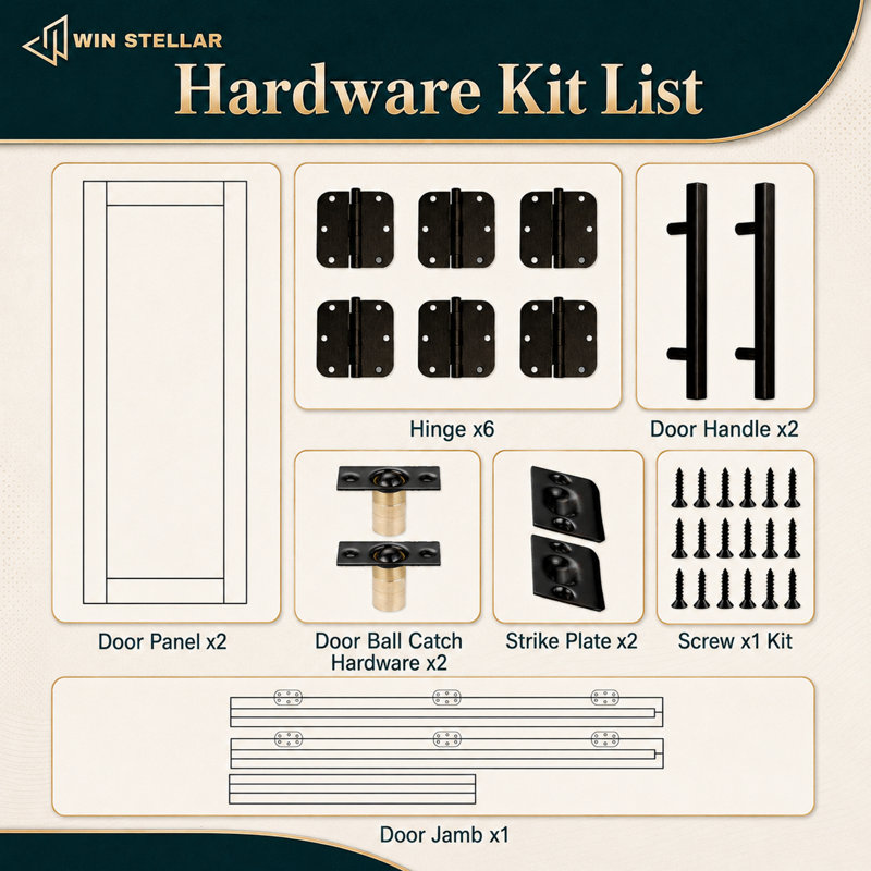 Porte intérieure à 3 vantaux en verre noir et transparent, portes françaises en MDF CARB P2 et verre trempé SGCC, cadre et quincaillerie noir mat inclus (loquets à bille, charnières et poignées), préfinie et imperméable, idéale pour garde-manger, chambre, salle de bain et placard, teinture facile à appliquer soi-même, 152 x 203 cm