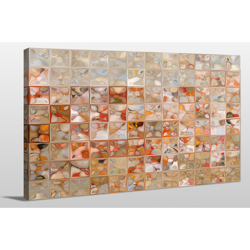 « orange et beige », impression sur toile, H 18 po x l 30 po x P 1 po, Toile tendue