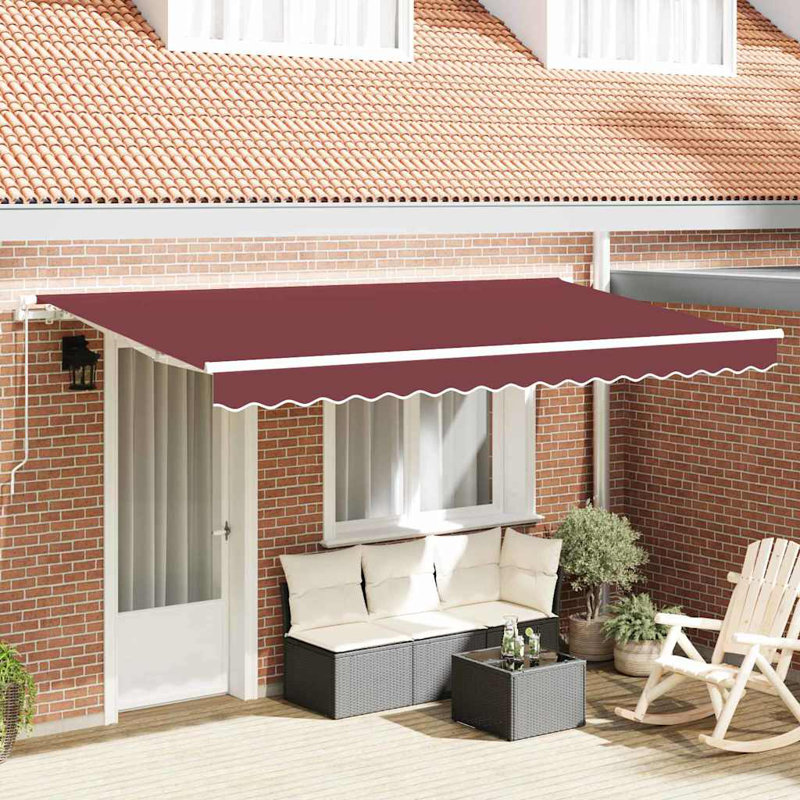 VidaXL 350cm W x 200cm D Polyester Cover Retractable Door / Window Awning