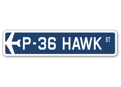 Plaque de rue militaire en aluminium Breccia P-36 Hawk