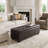 Hamilton 48"W Upholstered Vegan Leather Transitional Rectangular Lift-Up Storage Ottoman Bench with Nailhead Trim-469183907