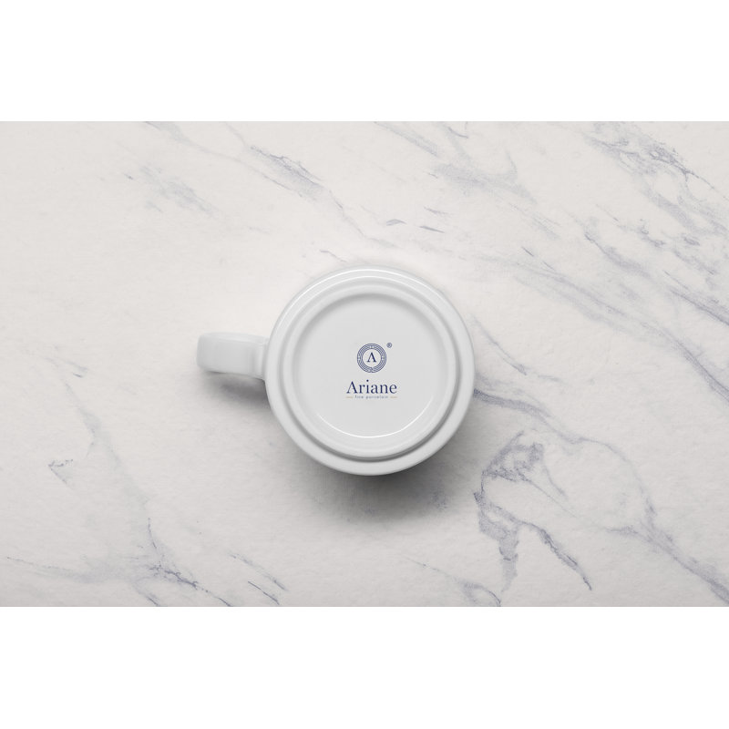 Tasse à café empilable en porcelaine de qualité PRime Ivory | Ivoire | Va au micro-ondes et au lave-vaisselle, 7 oz