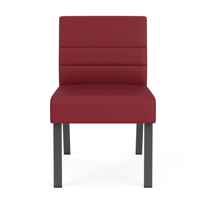 Chaise d'invité sans accoudoirs Waterfall, Gris anthracite, Vinyle Patriot Plus Bordeaux