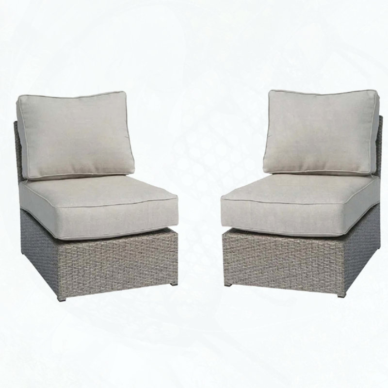 Fully Assembled Outdoor Wicker Armchair with Water-Resistant Cushions, Gray Cushion/Gray Frame