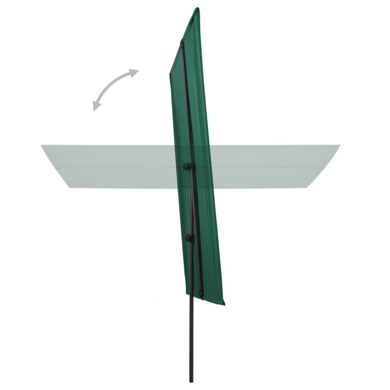 Green 70.9" Rectangular Market Umbrella with Aluminum Pole