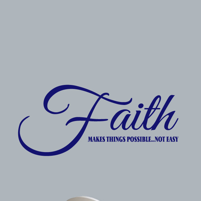 Adhésif décoratif «Faith Makes Things possible», Bleu marine