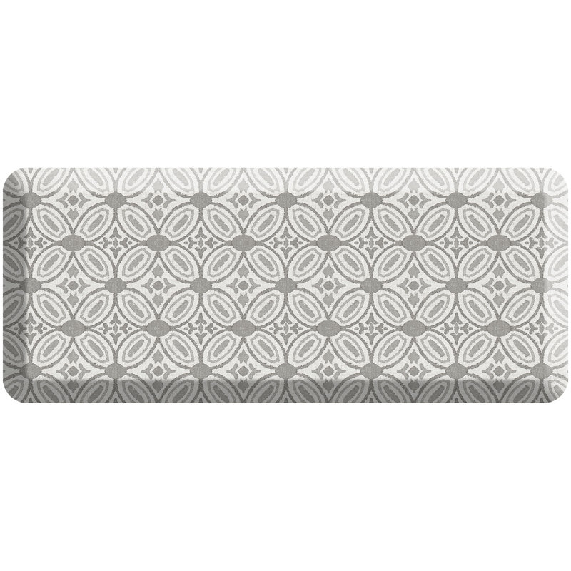 Tapis anti-fatigue Designer Comfort - gris médaillon Atlas, 20 po x 48 po, Gris