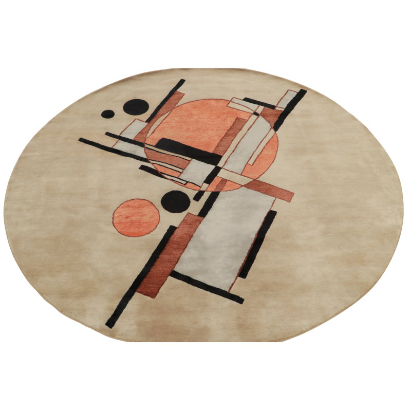 Deco One-of-a-Kind Round 8'1" Hand Knotted Area Rug, Round 8'1"