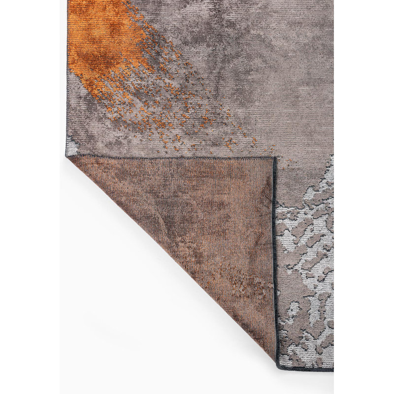 Berthel Abstract Hand Loom Indoor / Outdoor Area Rug, Rectangle 5'3" x 7'7"