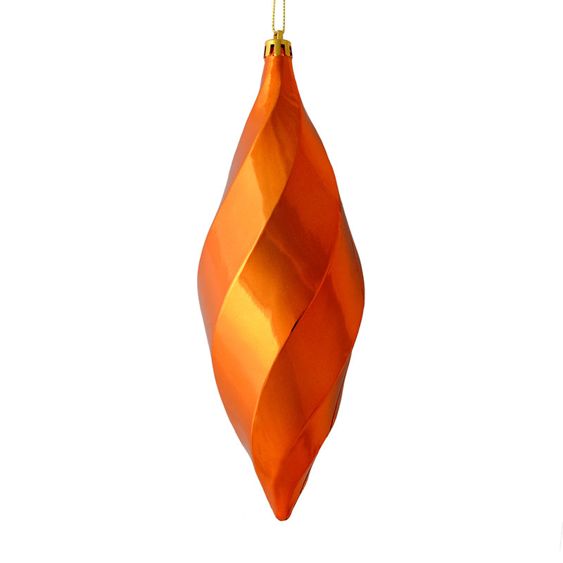 Ornement en forme de tourbillon mat 8 po, Orange brûlé