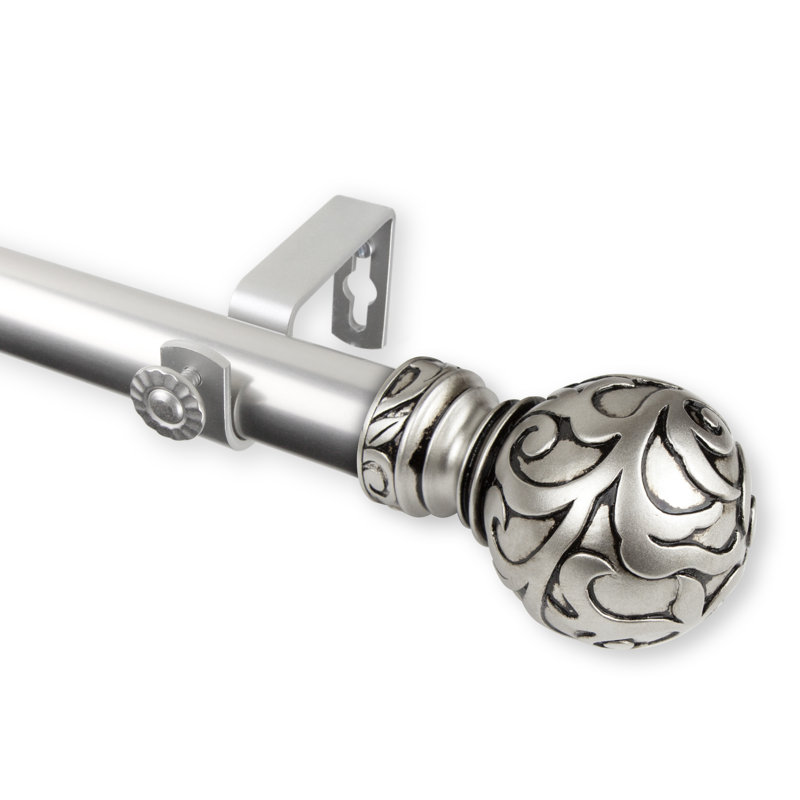 Tringle à rideaux simple, 28 po-48 po, Nickel satiné