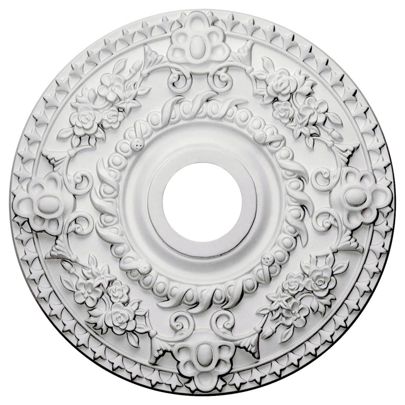 Endurathane Saverne Ceiling Medallion, 18 1/2"W x 13 1/2"H x 1 7/8"P, Hand-Painted Americana Finish, Primed