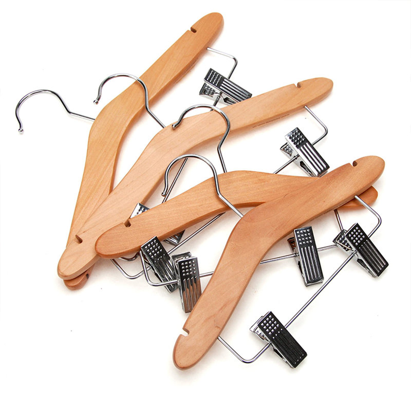 Cintre en bois pour enfants avec pinces Aisuo pour le rangement et l'organisation des vêtements pour bébés et enfants