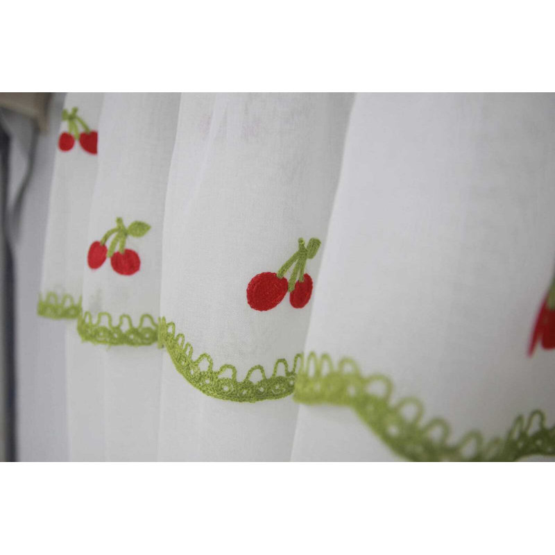 Gavril Room Darkening Curtains / Drapes Single Panel, Red/White, Width 122 x Drop 107cm