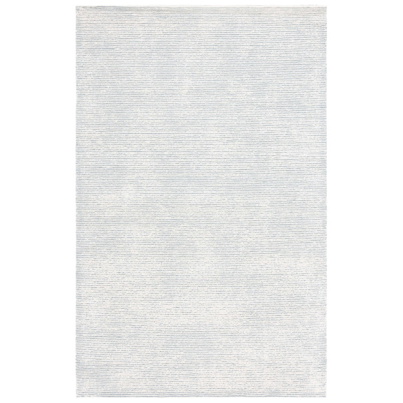 Niriyah Hand Tufted Wool/Viscose/Cotton Solid Color Rug in Ivory/Blue/Gray, Rectangle 3' x 5'
