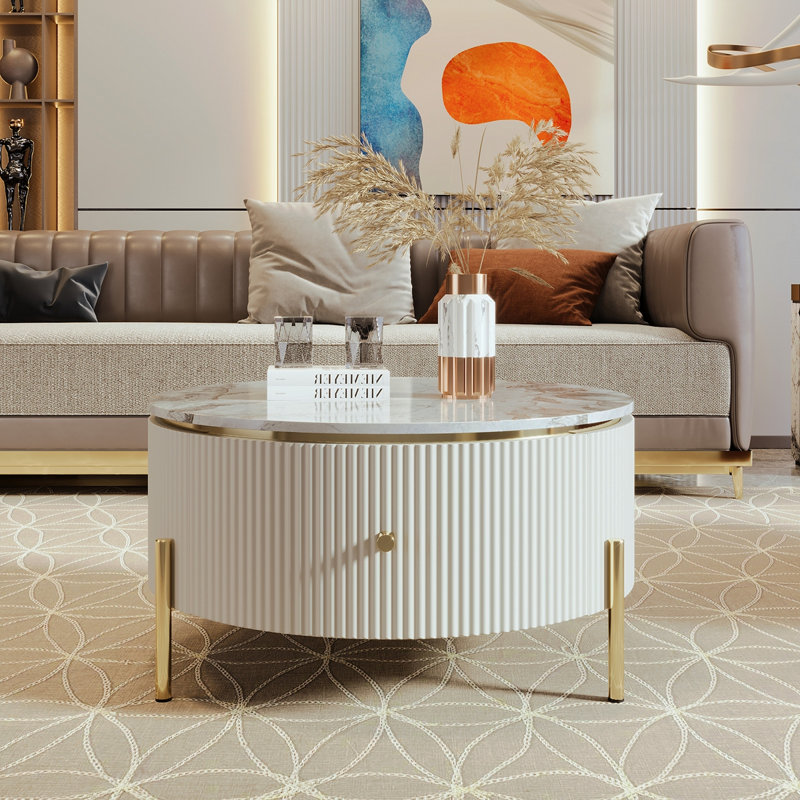 Table basse moderne avec 2 grands tiroirs de rangement Modern (31,5 po)